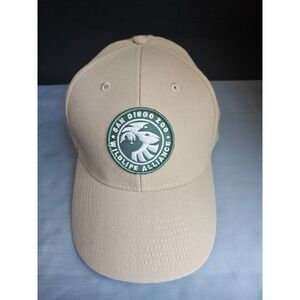 San Diego Zoo Wildlife Alliance Tan Green Patch Baseball Cap Hat Strap Back
